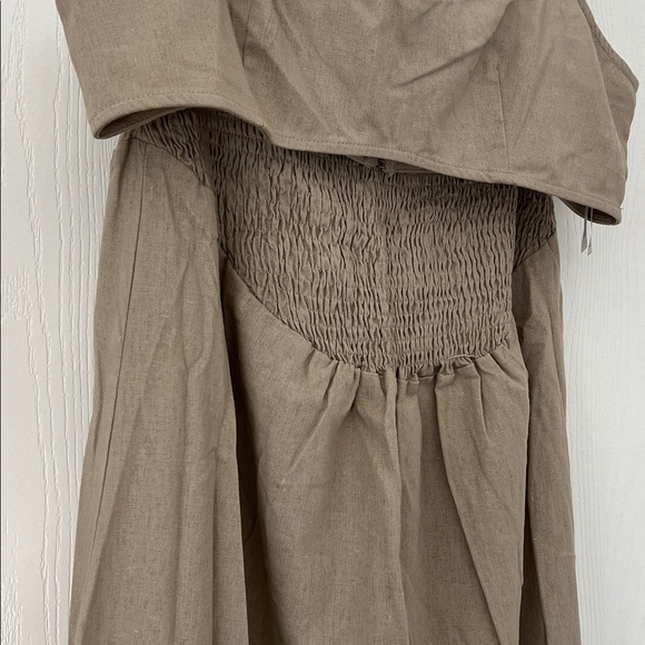 Pretty Little Thing Maternity Stone Linen-look Crop Top & Skirt - Picture 2 of 5